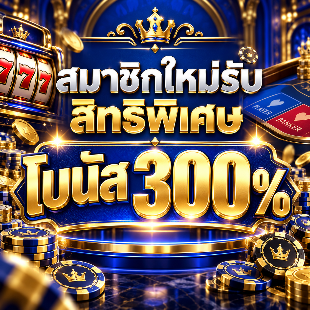 ภาพโปรโมชั่นสมาชิกใหม่โบนัส 300 เปอร์เซ็นต์